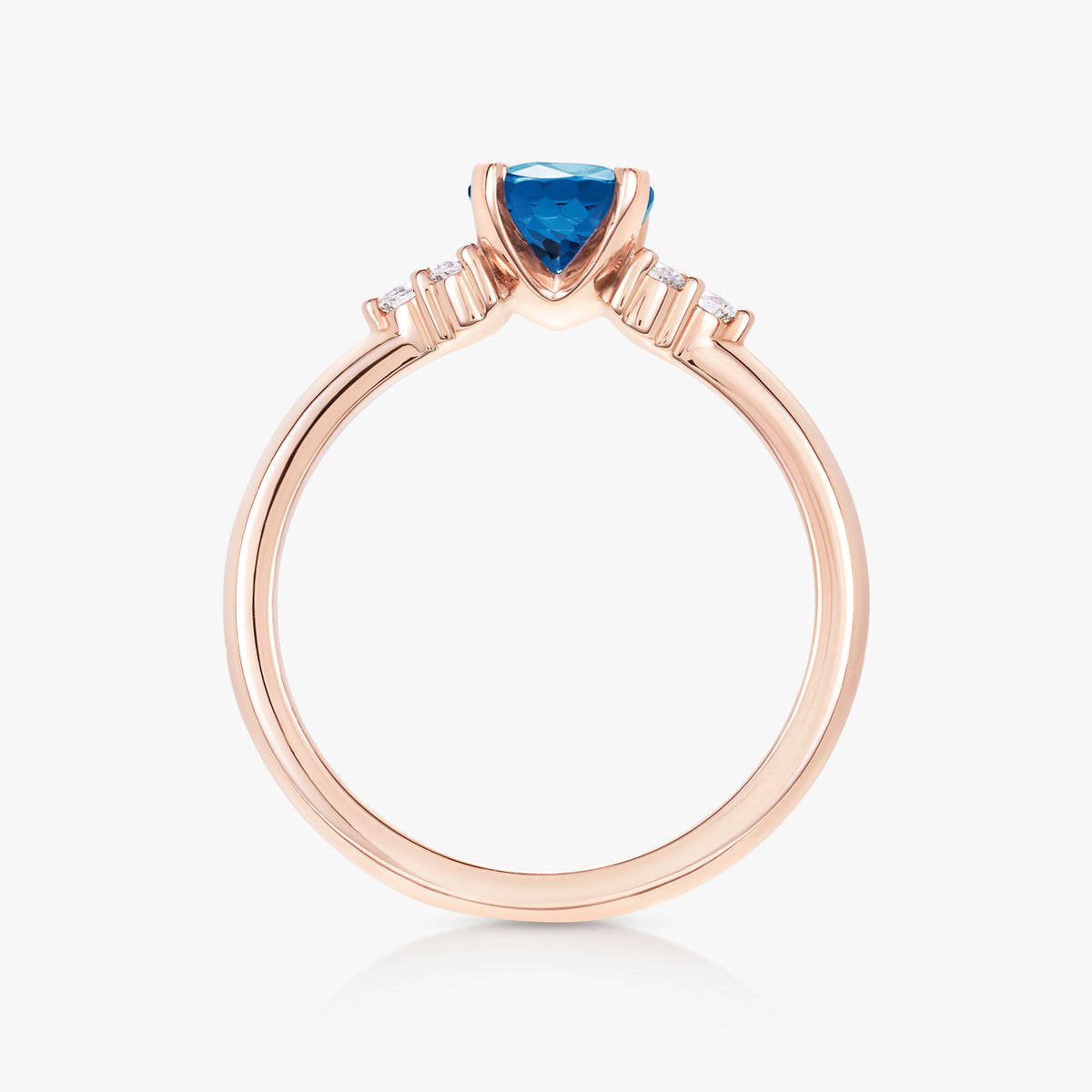1.15ct Blue Spinel 4 Pronged Round Cluster Ring - Carrie K.