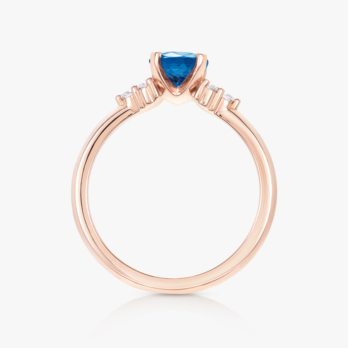 1.15ct Blue Spinel 4 Pronged Round Cluster Ring - Carrie K.
