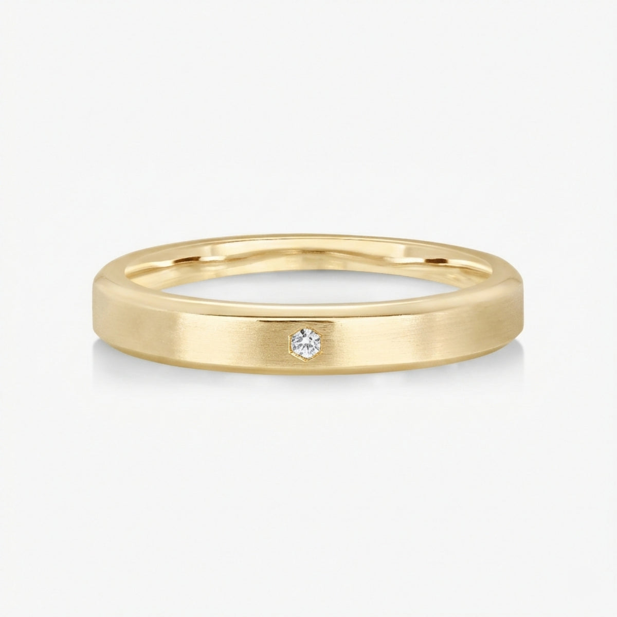3.5mm Bevelled Band With Hexa Diamond - Carrie K.