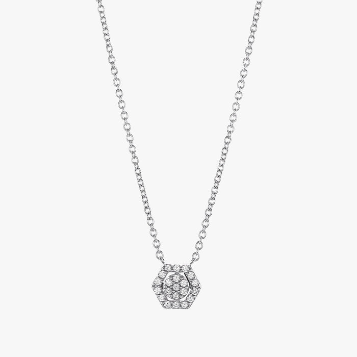 Hexa Halo Necklace (18K Gold) - Carrie K.