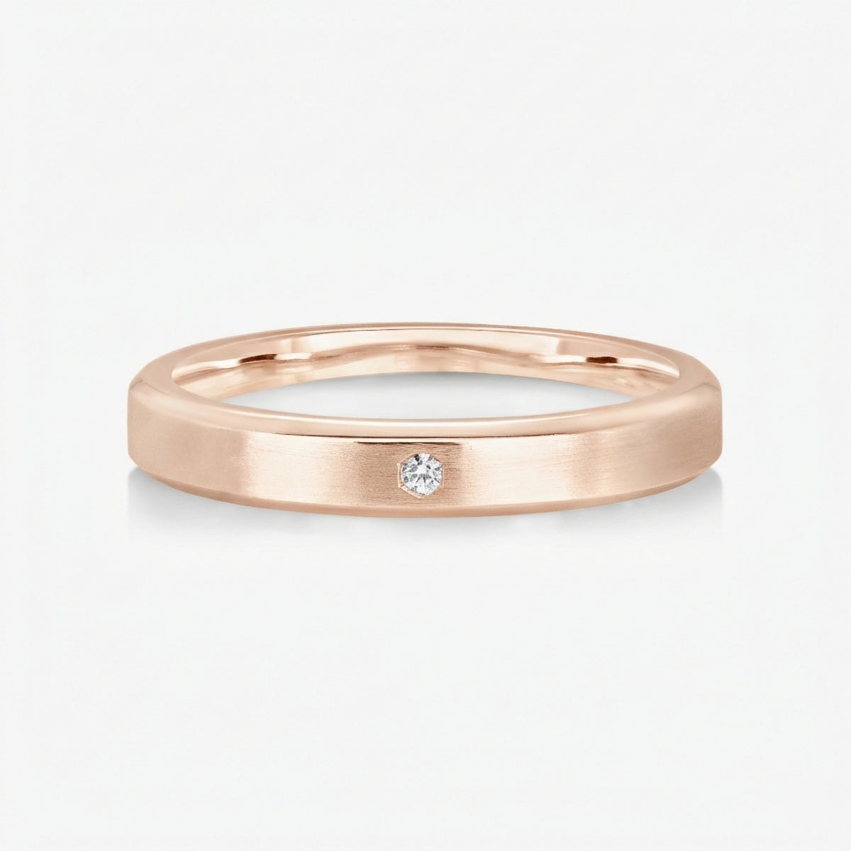 3.5mm Bevelled Band With Hexa Diamond - Carrie K.