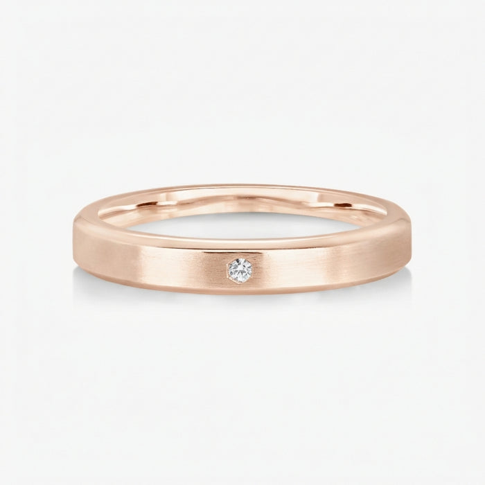 3.5mm Bevelled Band With Hexa Diamond - Carrie K.