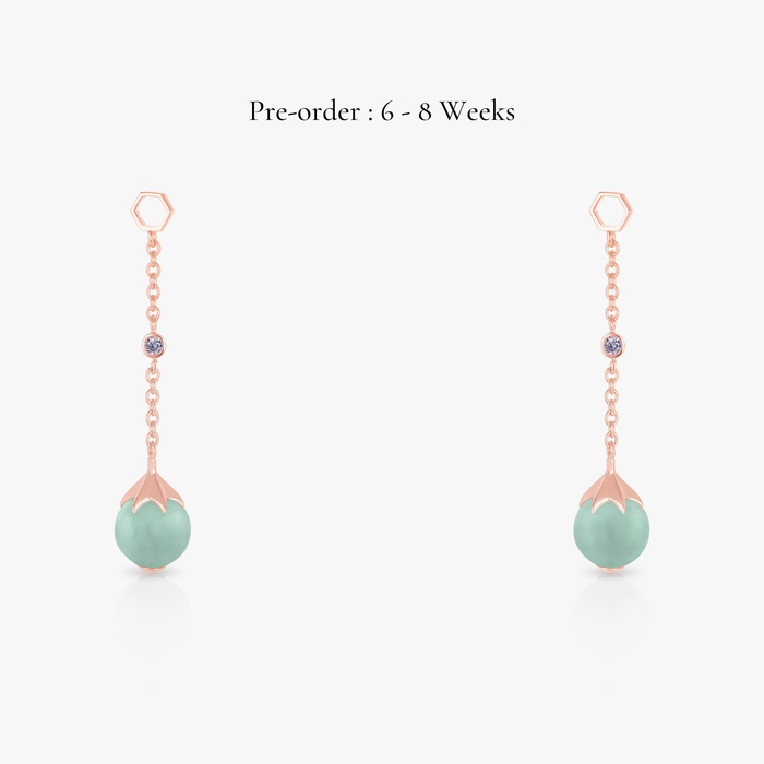 Jade Long Ear Drops (18K Gold) - Carrie K.