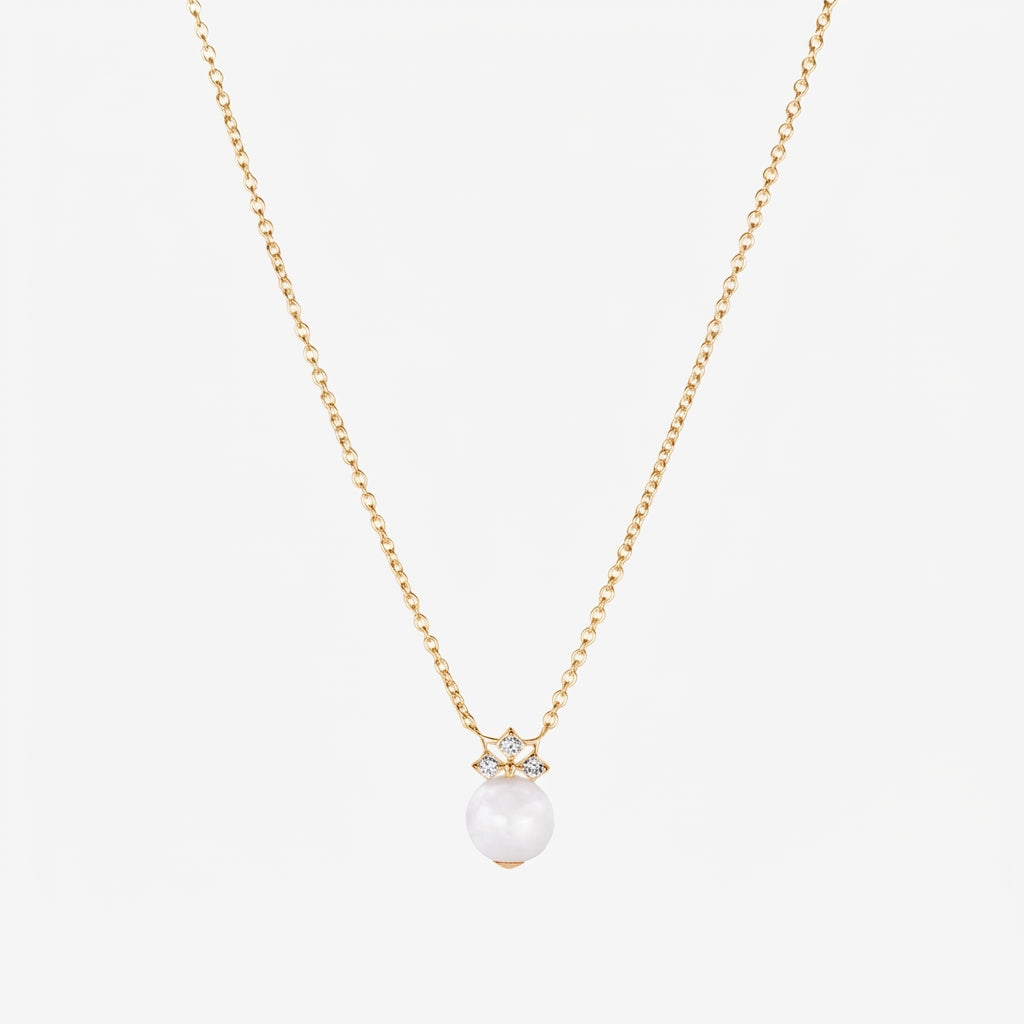 Star Mini Lavender Jade Bead Necklace (14K Gold) - Carrie K.