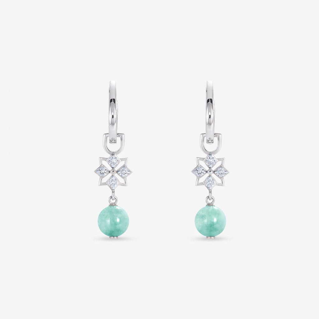 Star Mini Jade Hoop Earrings (14K Gold) - Carrie K.