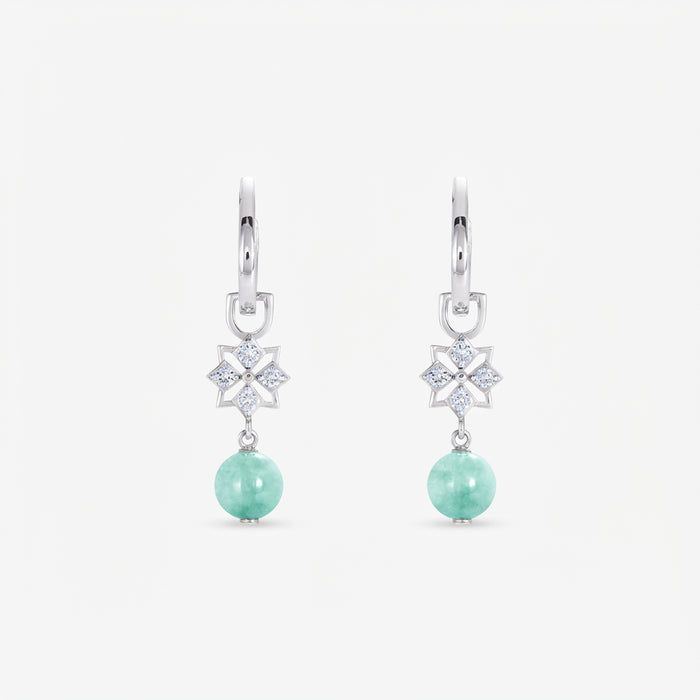 Star Mini Jade Hoop Earrings (14K Gold) - Carrie K.