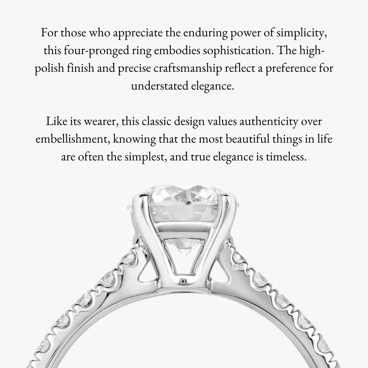 1.00ct Lab-Grown Diamond 4 Pronged Pave Ring - Carrie K.