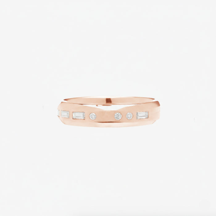 3.5mm Half Round With Morse Code Diamond Initial - Carrie K.