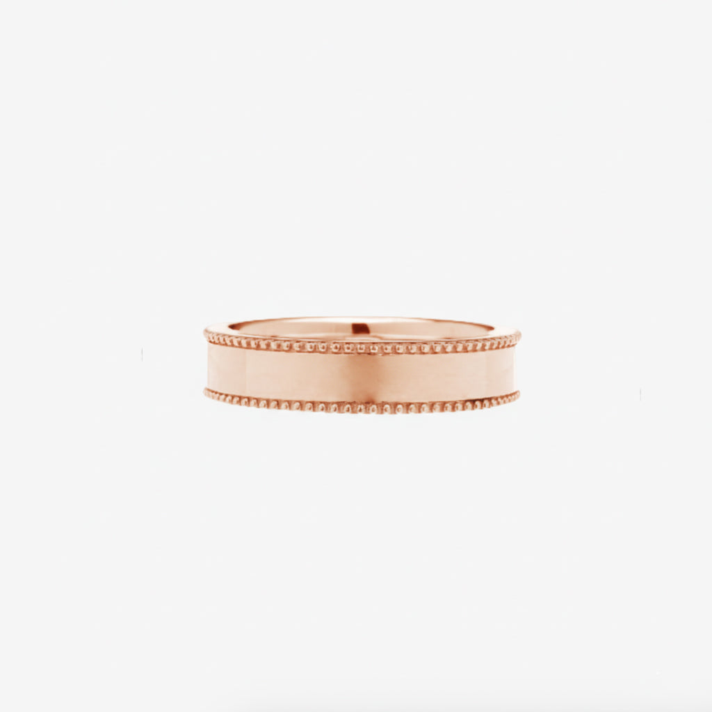 5mm Straight Band With Milgrain Edge - Carrie K.