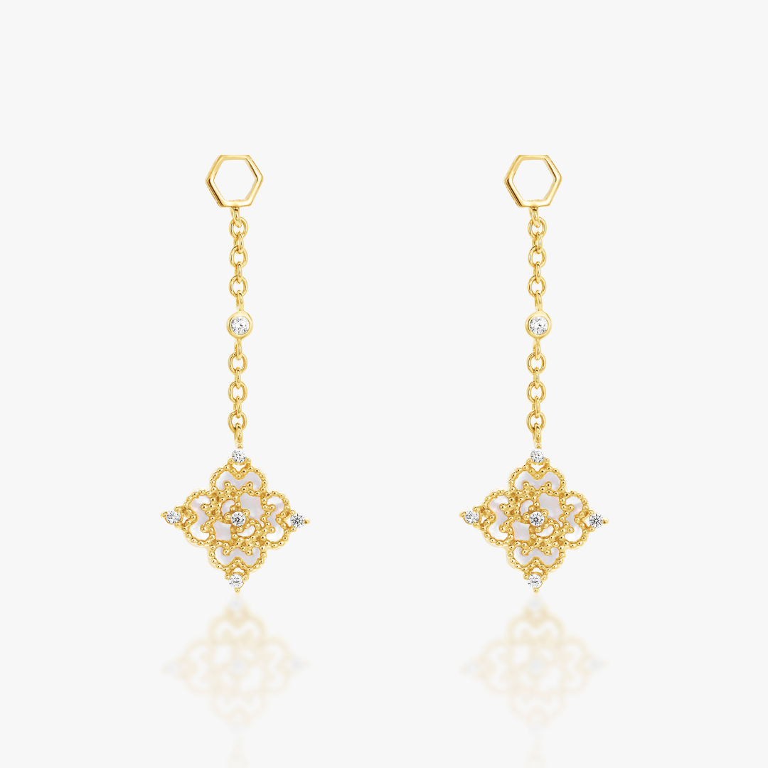 Blessings Mother of Pearl Long Drops (14K Gold) - Carrie K.