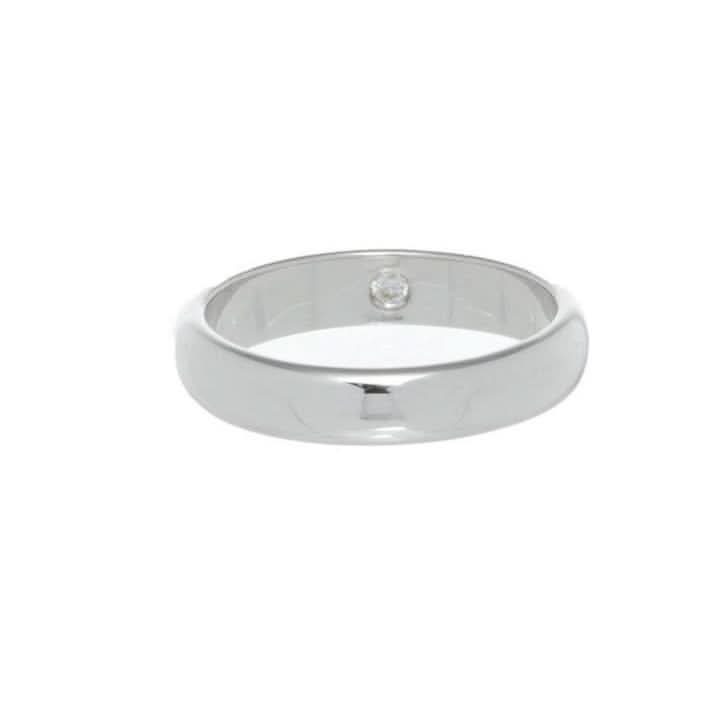 4mm Half Round Band With Birthstone - Carrie K.
