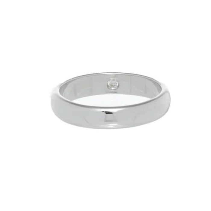 4mm Half Round Band With Birthstone - Carrie K.
