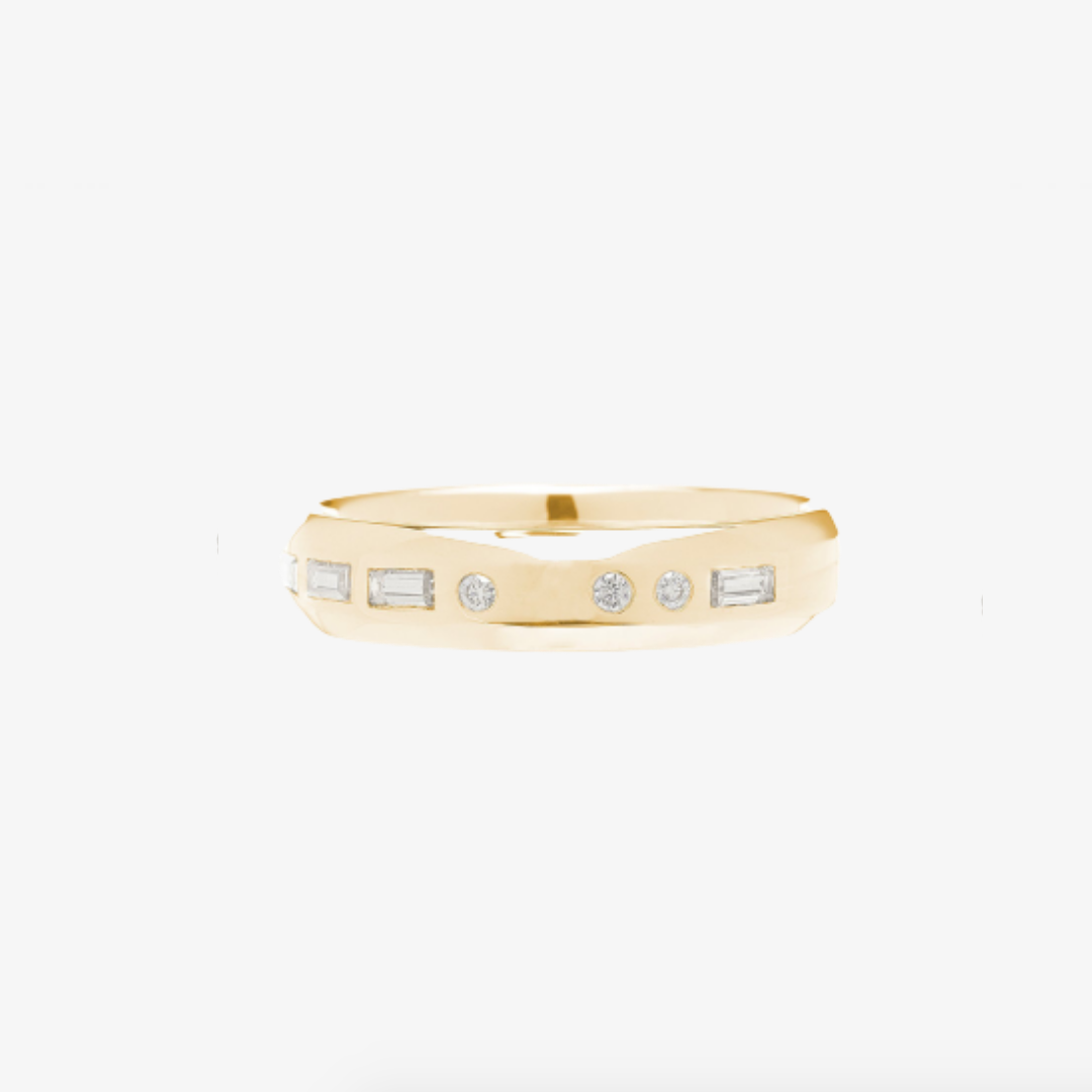 5.2mm Bevelled With Morse Code Diamond Initial - Carrie K.