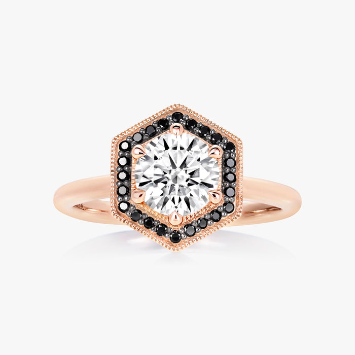 1.00ct Moissanite Fine Hexa Halo Ring - Carrie K.