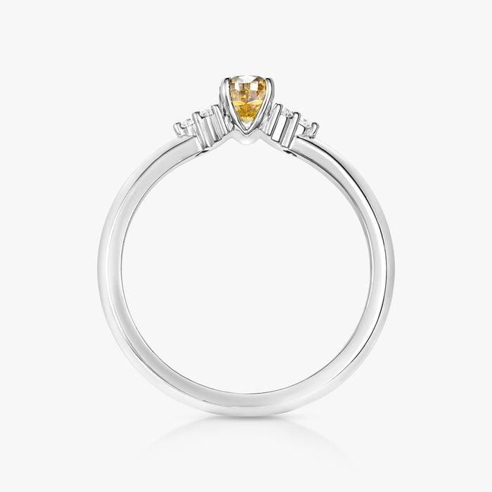 0.50ct Yellow Diamond 4 Pronged Round Cluster Ring - Carrie K.