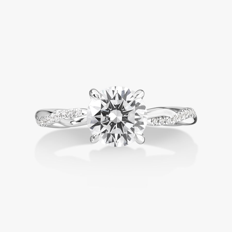 Hidden Halo Ring With Intertwined Diamond Band - Carrie K.