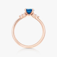 1.15ct Blue Spinel 4 Pronged Round Cluster Ring - Carrie K.
