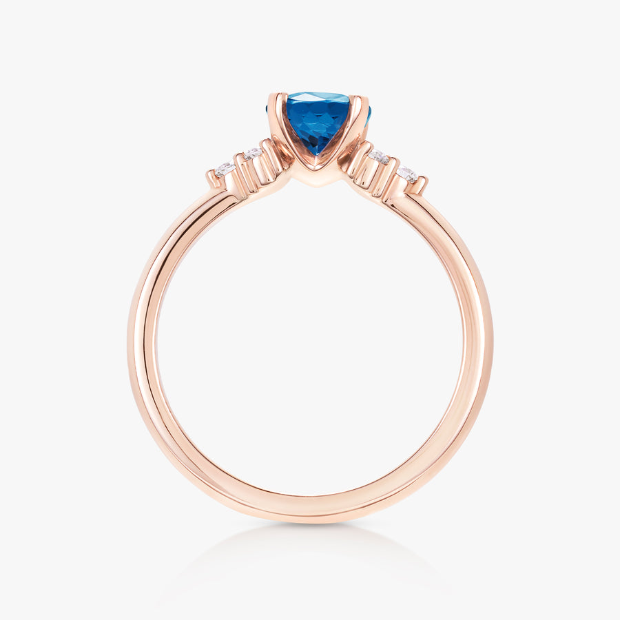 1.15ct Blue Spinel 4 Pronged Round Cluster Ring - Carrie K.