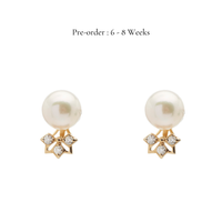 Akoya Pearl Studs with Mini Ear Jacket (14K Gold) - Carrie K.