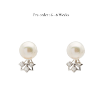 Akoya Pearl Studs with Mini Ear Jacket (14K Gold) - Carrie K.