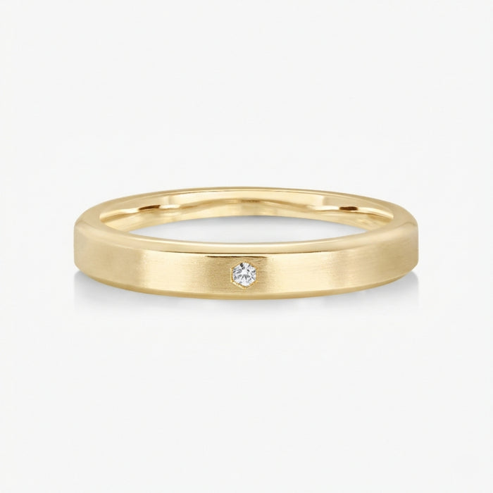 3.5mm Bevelled Band With Hexa Diamond - Carrie K.