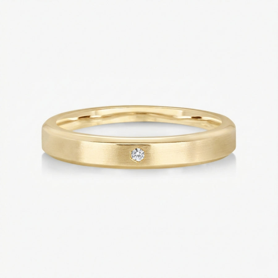 3.5mm Bevelled Band With Hexa Diamond - Carrie K.