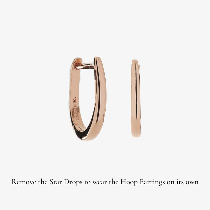 Star Mini Pearl Hoop Earrings (18K Gold) - Carrie K. 