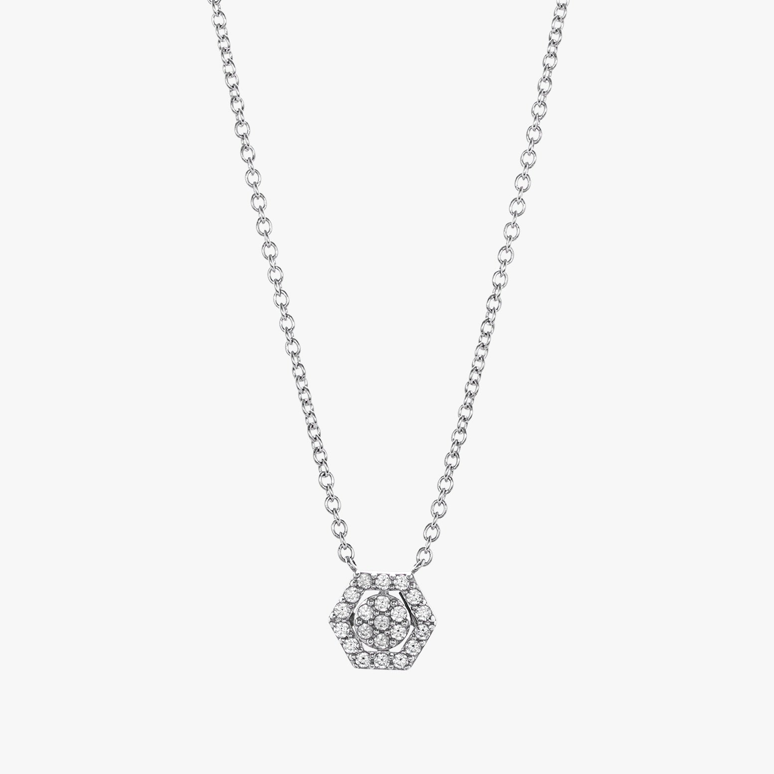 Hexa Halo Necklace (18K Gold) - Carrie K.
