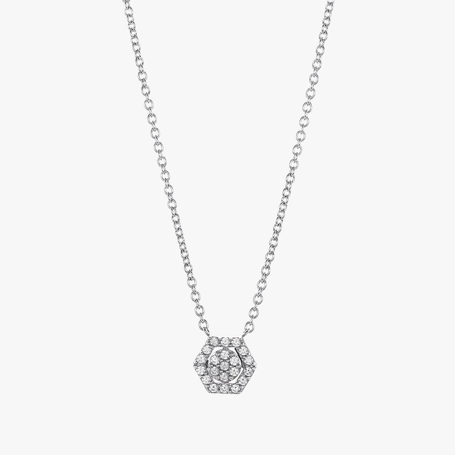 Hexa Halo Necklace (18K Gold) - Carrie K.