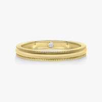 2.5mm Half Round Band With Milgrain Edge And Hidden Birthstone - Carrie K.