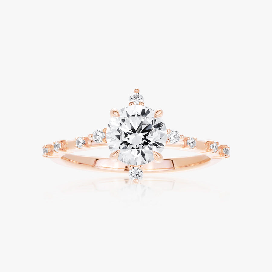North Star Ring With Intermittent Diamond Band - Carrie K.