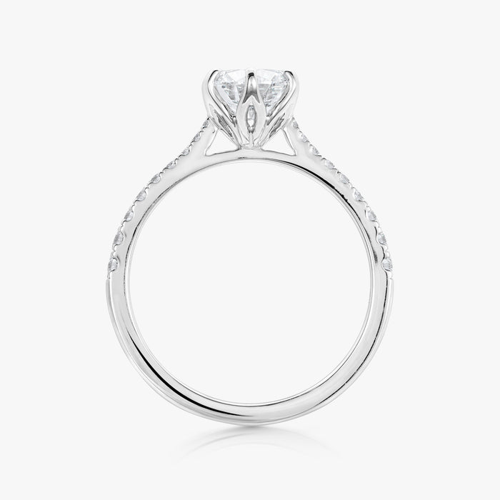 Lotus Pave With Cathedral Ring - Carrie K.