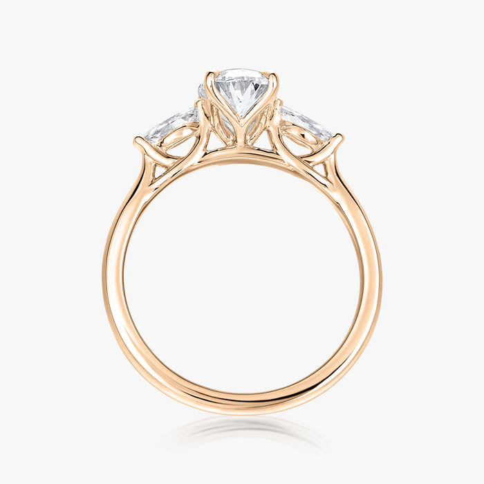 Jasmine Trilogy Ring (Round Side Stones) - Carrie K.
