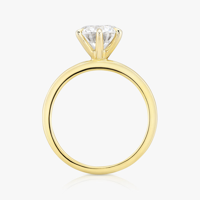 Classic 4/6 Pronged Ring With Straight Band - Carrie K.