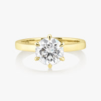 Classic 4/6 Pronged Ring With Straight Band - Carrie K.