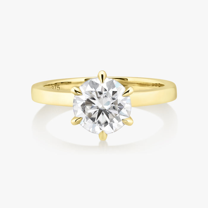 Classic 4/6 Pronged Ring With Straight Band - Carrie K.