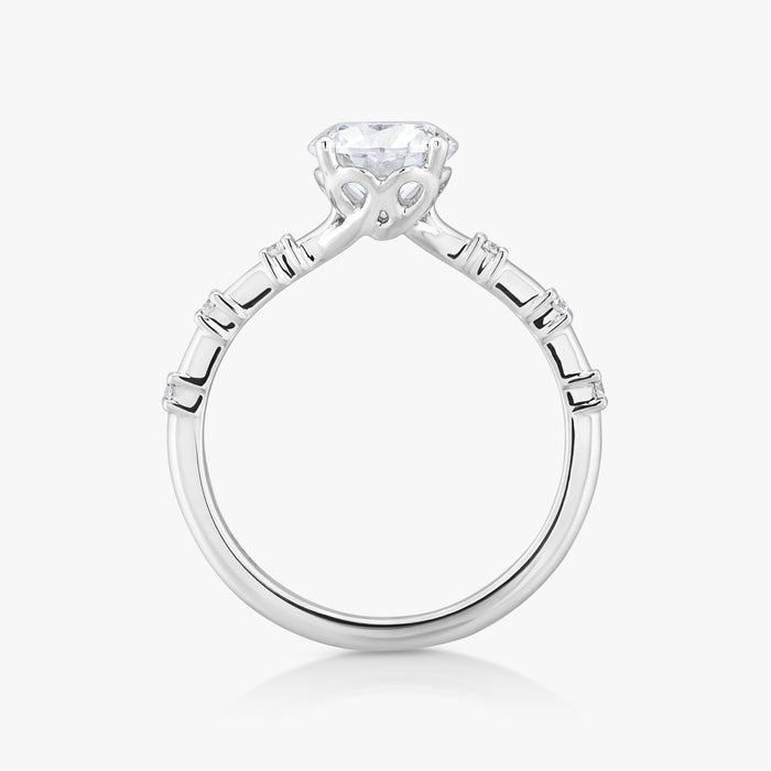Infinite Heart Solitaire Ring with Intermittent Diamond Band - Carrie K.