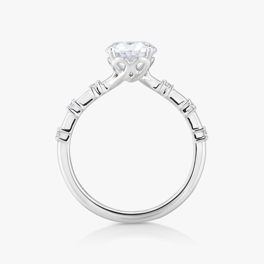 Infinite Heart Solitaire Ring with Intermittent Diamond Band - Carrie K.