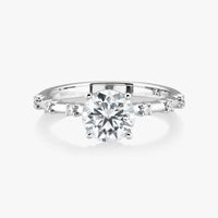 Infinite Heart Solitaire Ring with Intermittent Diamond Band - Carrie K.
