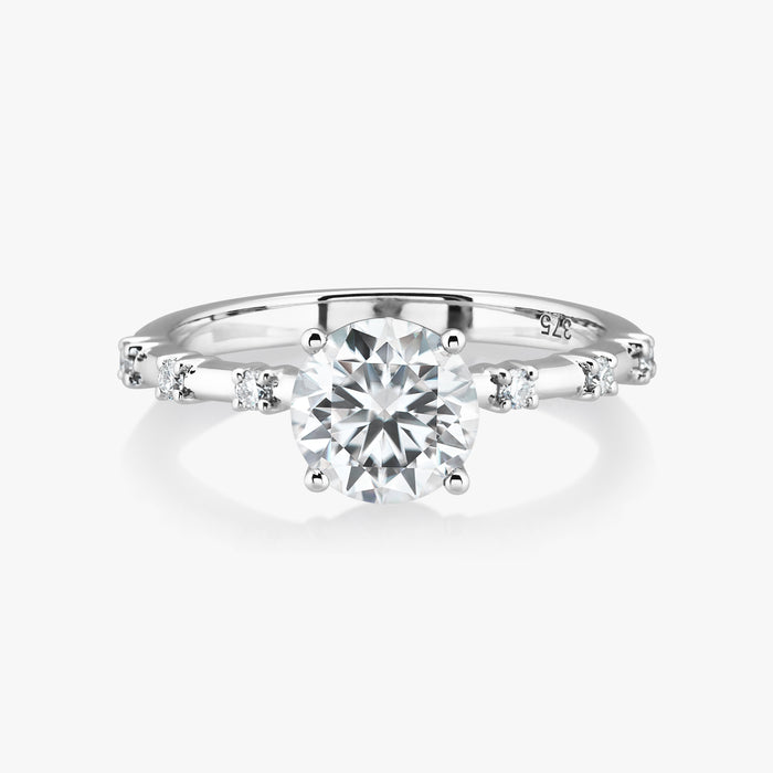 Infinite Heart Solitaire Ring with Intermittent Diamond Band - Carrie K.