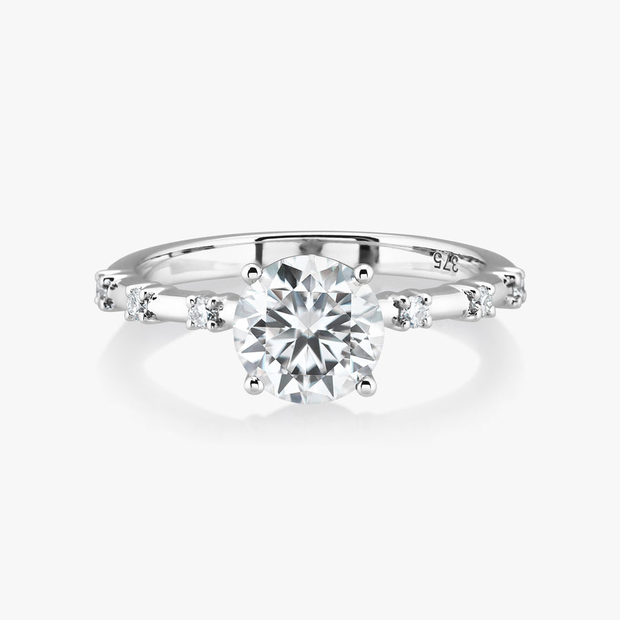 Infinite Heart Solitaire Ring with Intermittent Diamond Band - Carrie K.