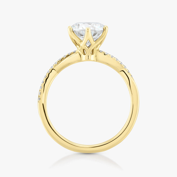 Entwine Ring With Birthstone Infinity Half Diamond Band - Carrie K.
