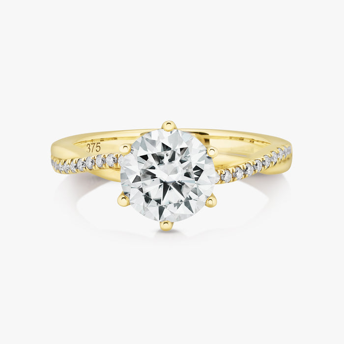 Entwine Ring With Birthstone Infinity Half Diamond Band - Carrie K.