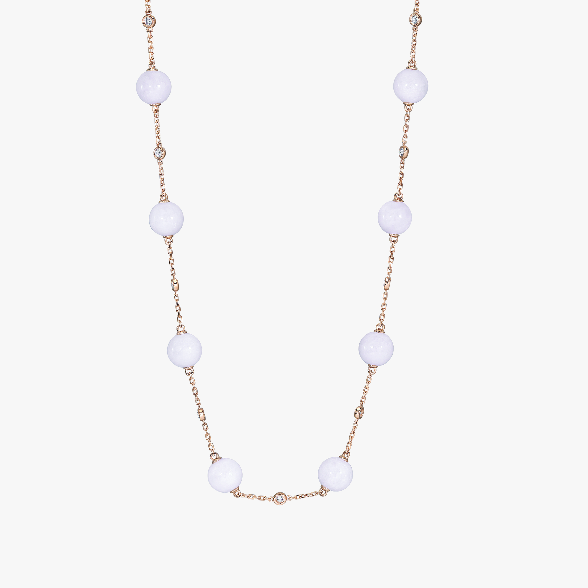 Jade Bead with Diamond Chain 16