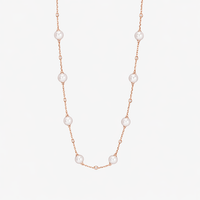 Pearl with Diamond Chain Necklace 16