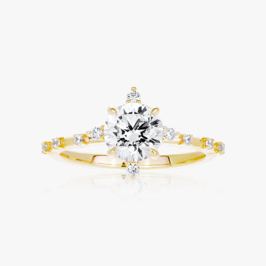 North Star Ring With Intermittent Diamond Band - Carrie K.