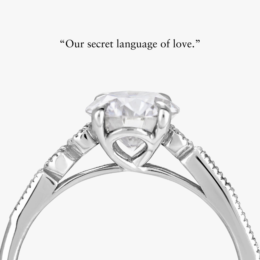 Milgrain Morse Solitaire Ring - Carrie K.