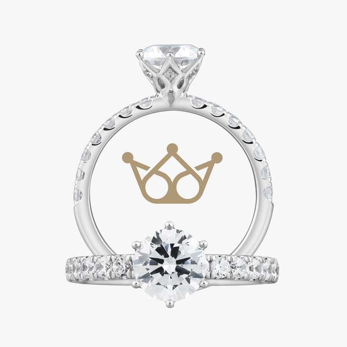 Crown Solitaire with Pave Band - Carrie K.