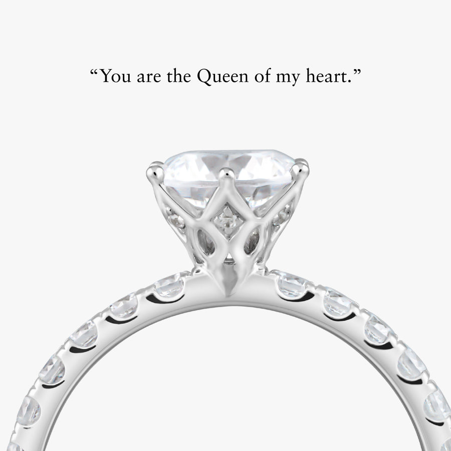 Crown Solitaire with Pave Band - Carrie K.
