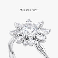 Sunflower Halo Ring with Intertwined Diamond Band - Carrie K.